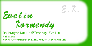 evelin kormendy business card